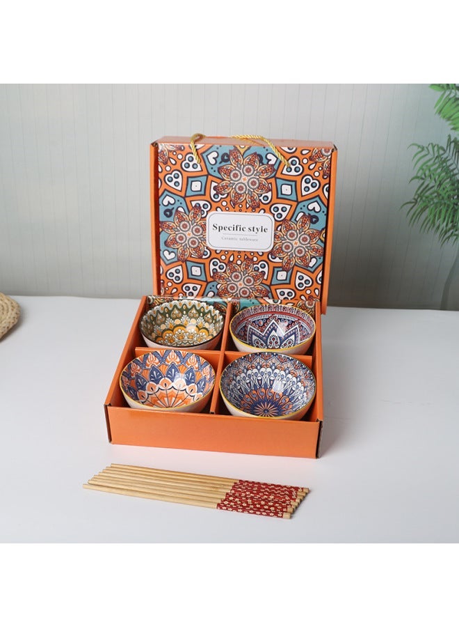 Bohemian Tableware 4-Piece Set, Exquisite Gift Box, For Home Use & Gifting